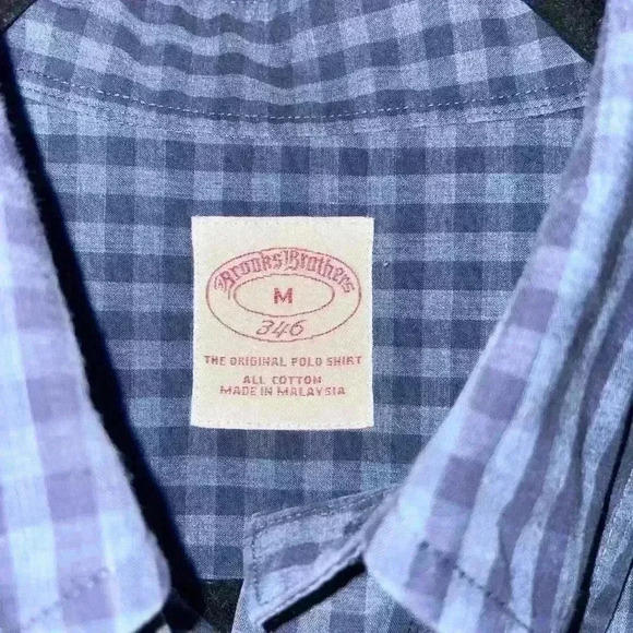 Brooks Brothers blue‎ gingham long sleeve button up size medium - Picture 3 of 3